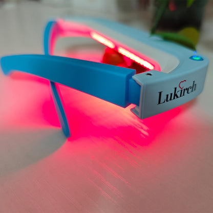 Light Therapy Glasses, Red Blue and 40Hz White UV-Free Light Therapy Lamp for Eyes Care