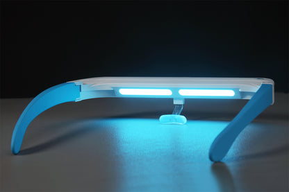 Light Therapy Glasses, Red Blue and 40Hz White UV-Free Light Therapy Lamp for Eyes Care