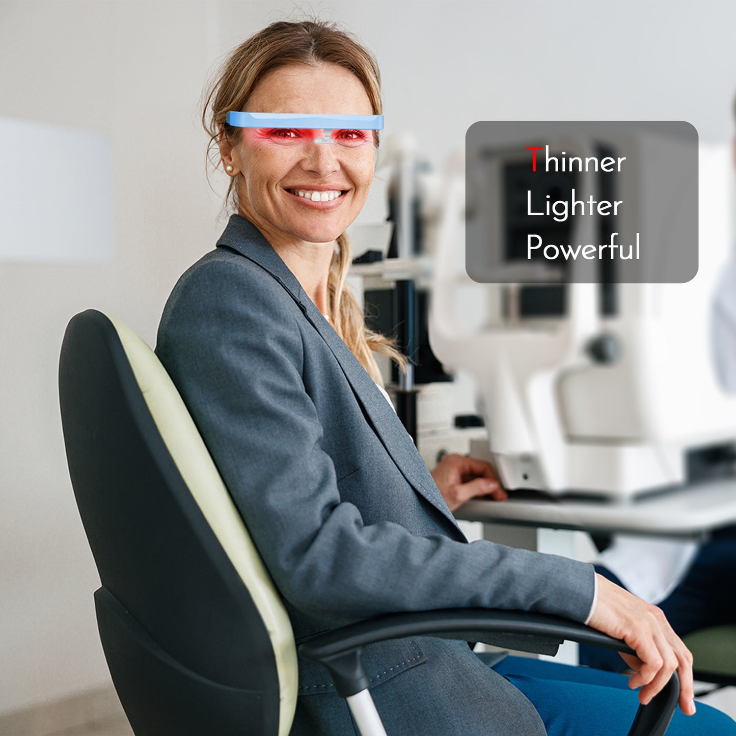 Light Therapy Glasses, Red Blue and 40Hz White UV-Free Light Therapy Lamp for Eyes Care