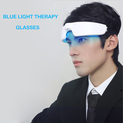 Light Therapy Glasses, Portable & Wearable UV-Free Blue Light Therapy Lamp, Natural Relief for Good Sleep, Happy Mood, Boost Energy and Jet Lag