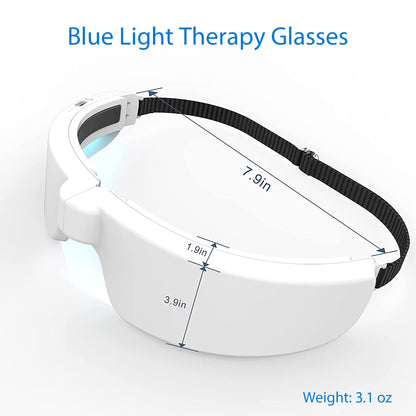 Light Therapy Glasses, Portable & Wearable UV-Free Blue Light Therapy Lamp, Natural Relief for Good Sleep, Happy Mood, Boost Energy and Jet Lag