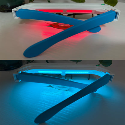 Light Therapy Glasses, Red Blue and 40Hz White UV-Free Light Therapy Lamp for Eyes Care