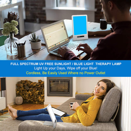 Sune Opto Light Therapy Lamp, Rechargeable White and Blue Light Therapy Desk Lamp 10000Lux for Winter Blues, Energy and Focus