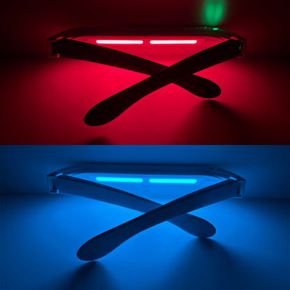 Light Therapy Glasses, Red Blue and 40Hz White UV-Free Light Therapy Lamp for Eyes Care